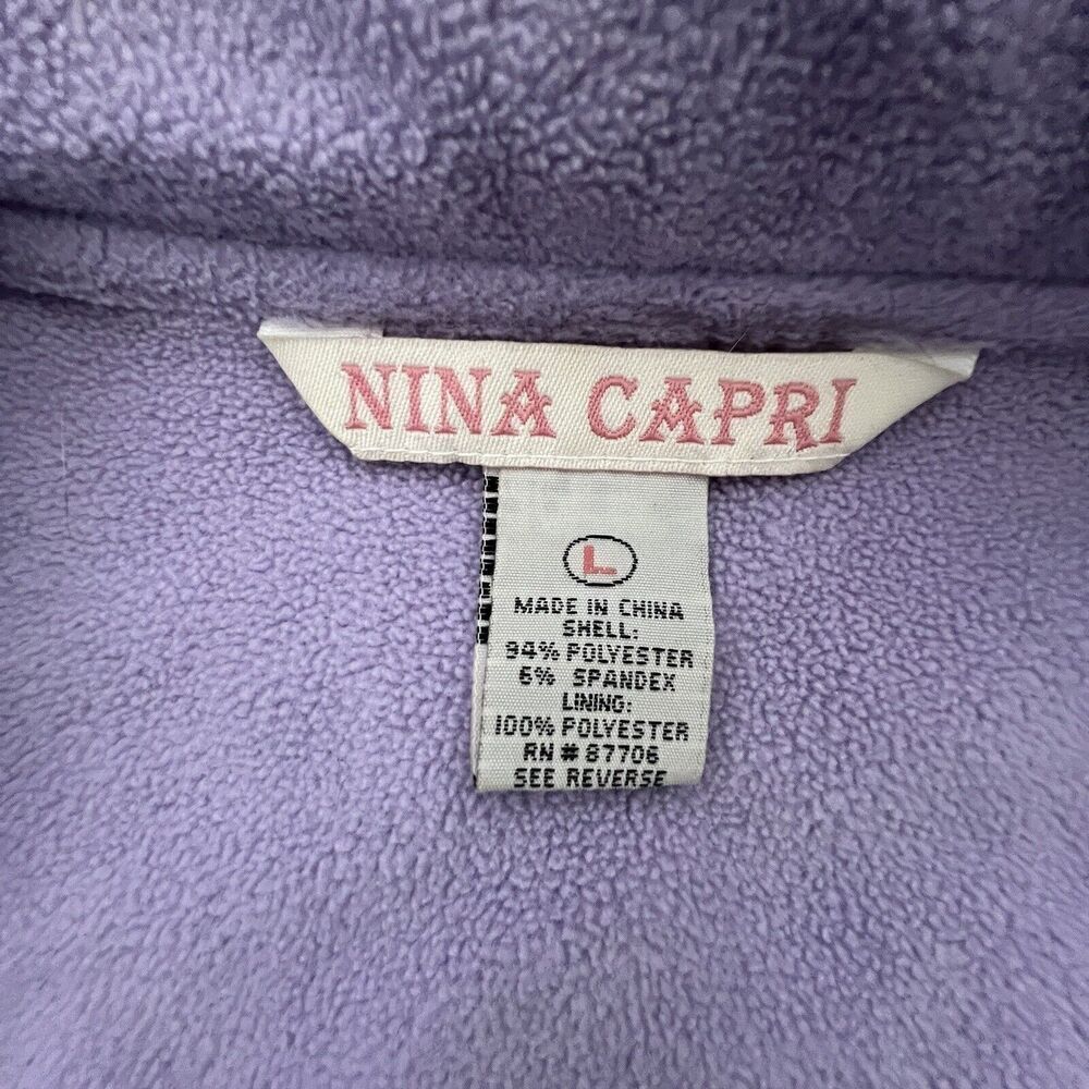 Nina Capri Womens Large Jacket Gray Fleece Lined‎ Nylon - Picture 5 of 7